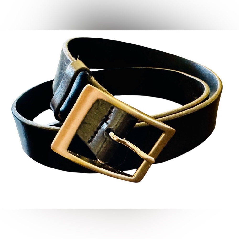 Vintage Martin Dingman Size 36 Leather Belt black classic bridle nickel buckle